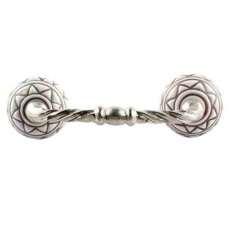 White Pattern Etched Ceramic Cut Bridge Handle Online